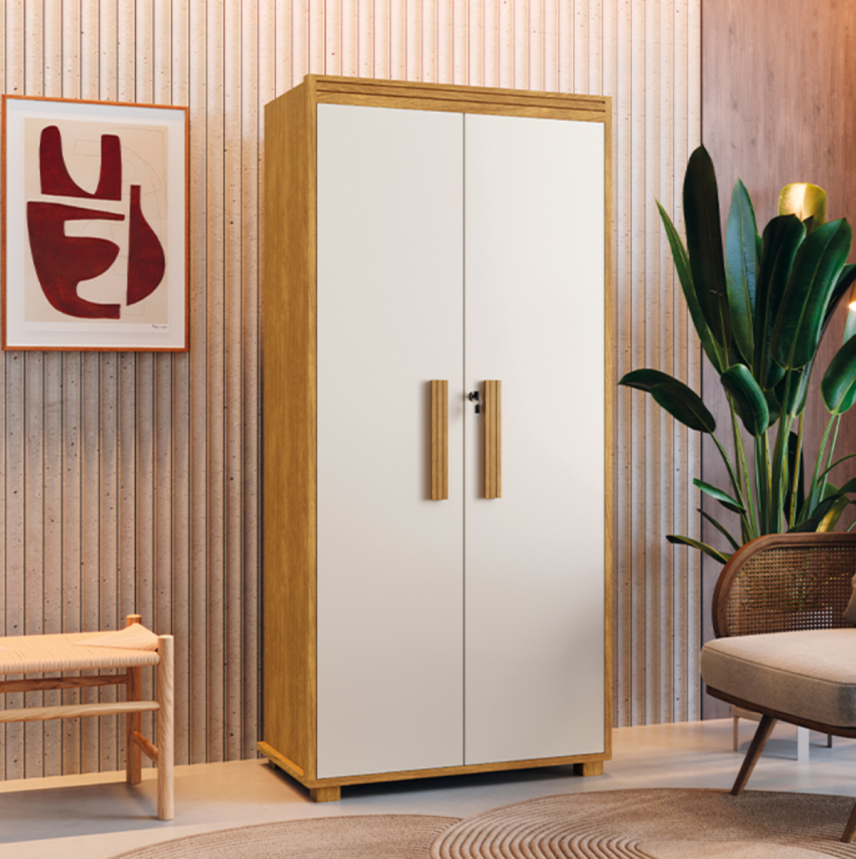 Multiuso Atenas Fenix 100% Mdf Cinamomo Off White - Eletrolar