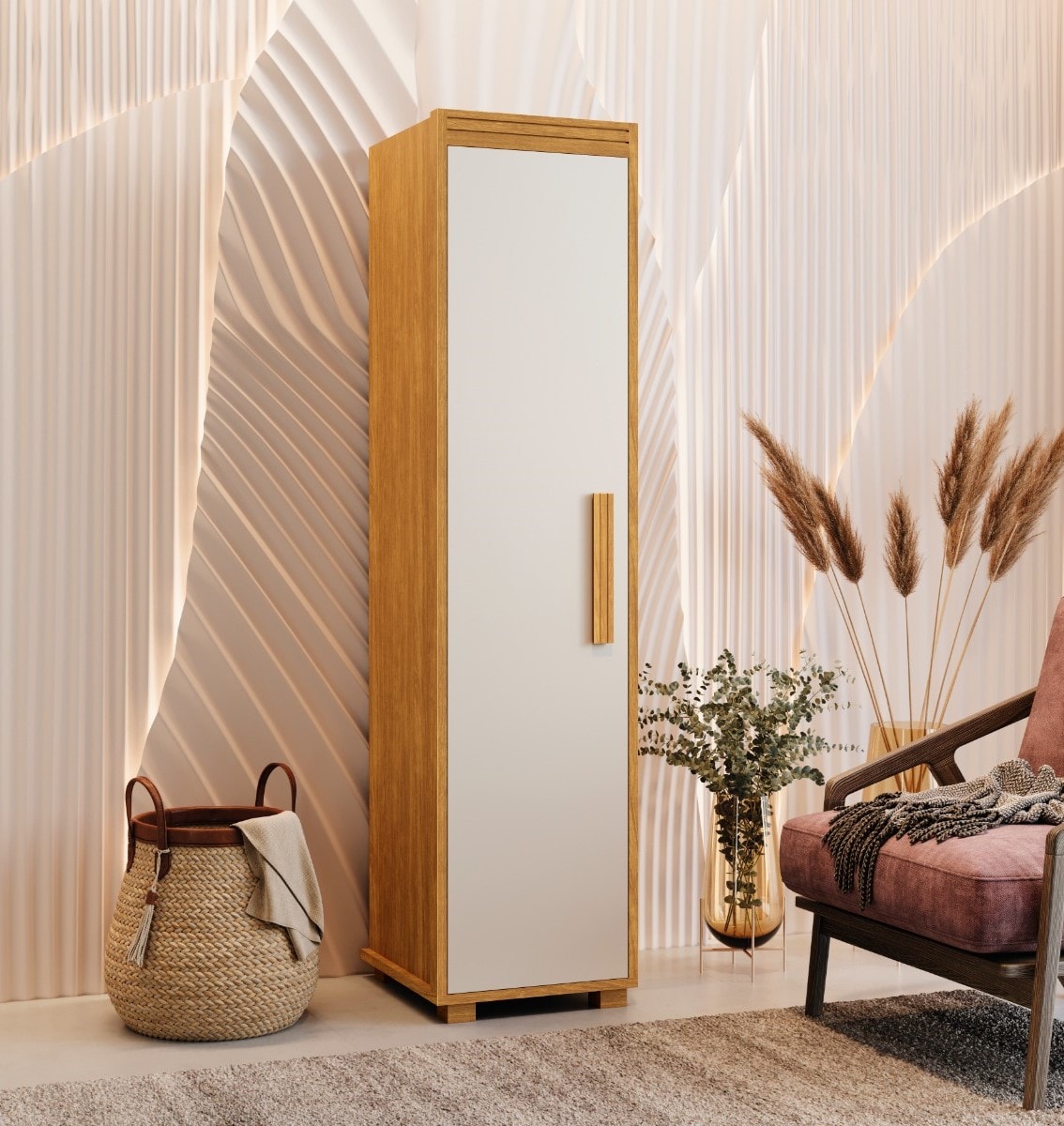 Multiuso Malta 1 Porta Fenix 100% Mdf Cinamomo Off White - Eletrolar