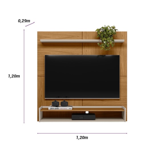 Painel 120Cm Tv Ate 50P Creta Linea Nature Off White