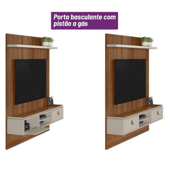 Painel 179Cm Tv Ate 75P Authentiqu Linea Freijó Off White