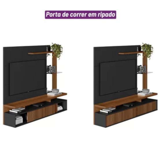 Painel 182Cm Tv Ate 60P Maragogi  Linea Freijó Preto