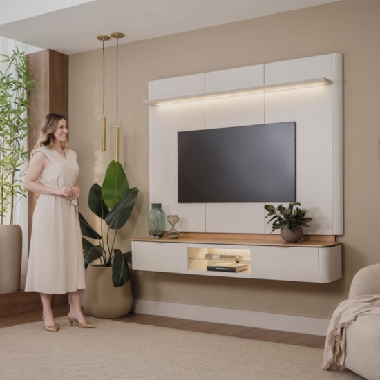 Painel Home Ferrara Linea Canela Off White