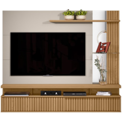 Painel Home Maragogi 182Cm Linea Brasil Carvalho/Off White Painel Home Maragogi 182Cm Linea Brasil Carvalho/Off White