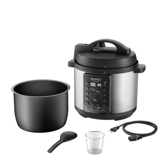 Panela De Pressão Elétrica 6L Multifunçã Preto