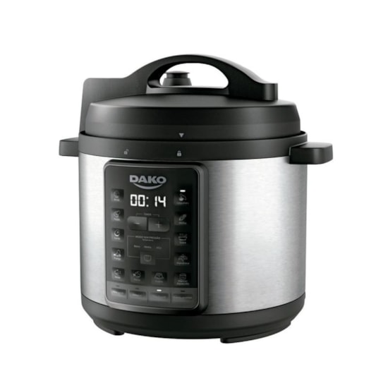 Panela De Pressão Elétrica 6L Multifunção Dako 1000W 220V Preto