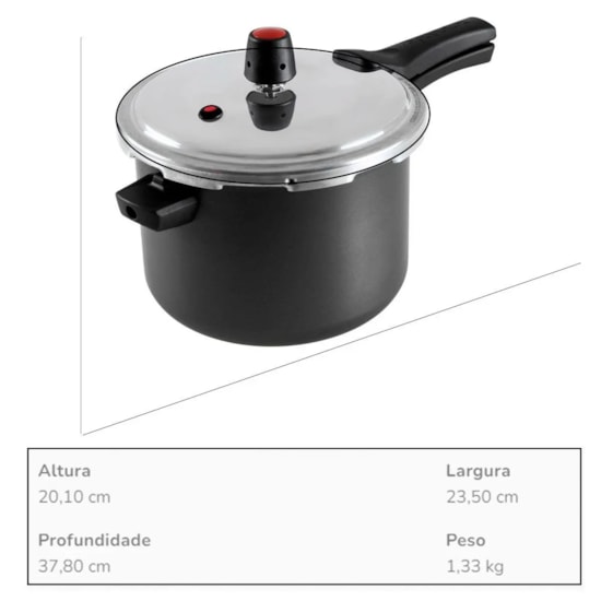 Panela Pressao 4.5Lts Fec Ext Panelux Grafite
