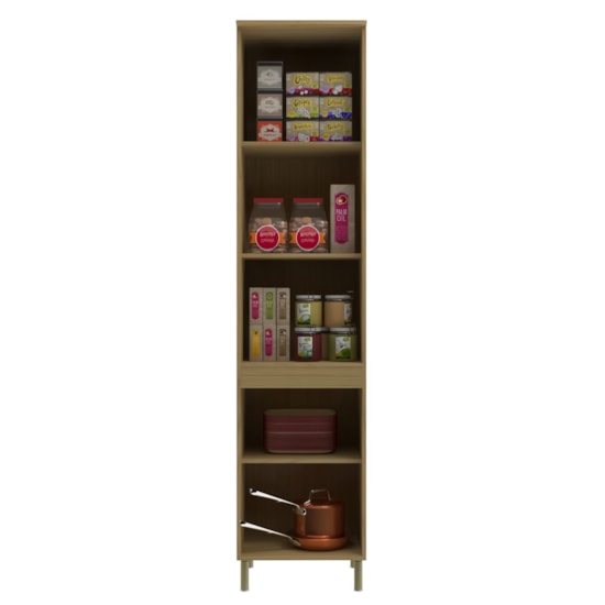Paneleiro 50Cm Vidro Florenca Moveis Sul Canary/Off White 