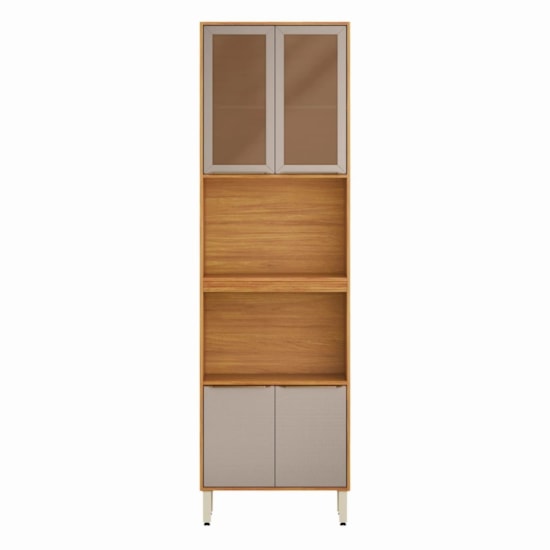 Paneleiro Duplo Forno 4P Vidro Plena Demobile Cinamomo Nude Prime