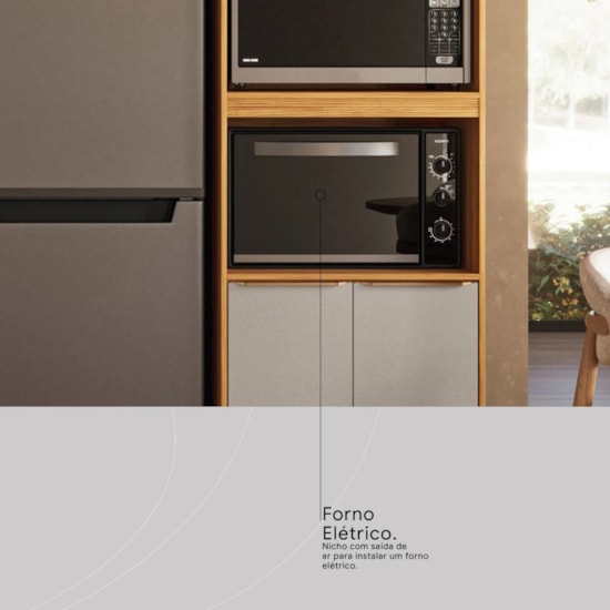 Paneleiro Duplo Forno 4P Vidro Plena Demobile Cinamomo Nude Prime