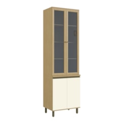 Paneleiro Porta De Vidro Nova Dubai Louro Freijo Champan Paneleiro Porta De Vidro Nova Dubai Louro Freijo Champan
