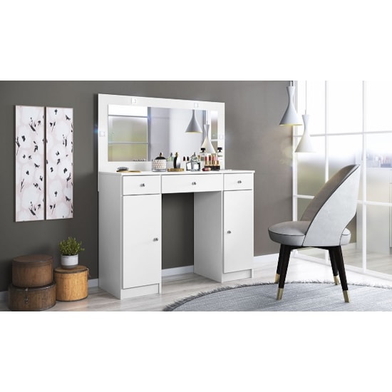 Penteadeira Camarim Com Espelho E Led Carisma Demóbile Branco