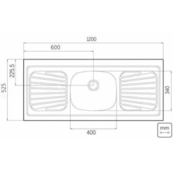 Pia Inox 120X52 Standard Tramontina Inox