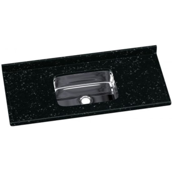 Pia Marmore Sintético Cuba Inox 120X55cm Preto Pia Marmore Sintético Cuba Inox 120X55cm Preto