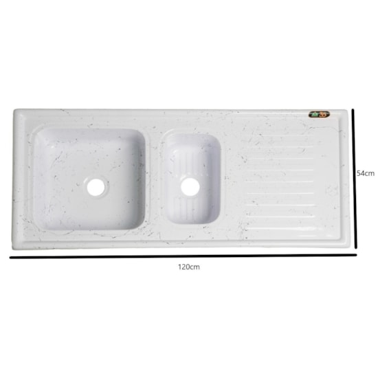 Pia Marmorite 1,20 Mts Gourmet Granitado Branco