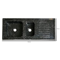 Pia Marmorite 1,20 Mts Gourmet Granitado Preto