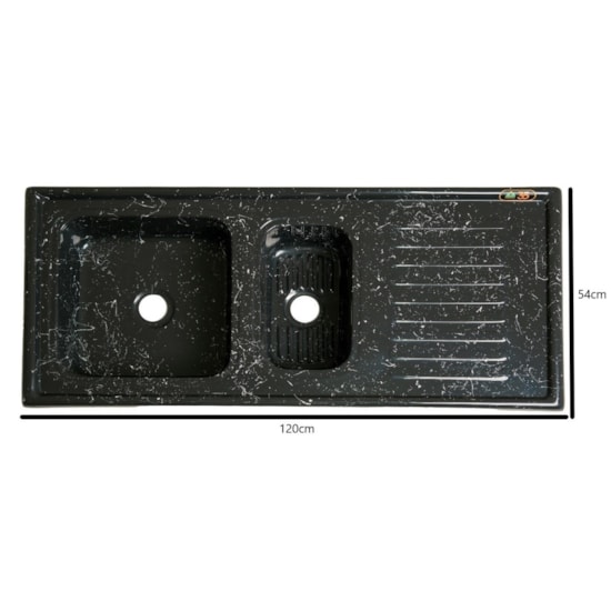 Pia Marmorite 1,20 Mts Gourmet Granitado Preto