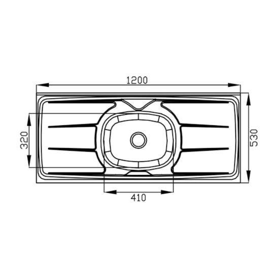 Pia Plus Inox 120X53 Bancada E Mesa Inox