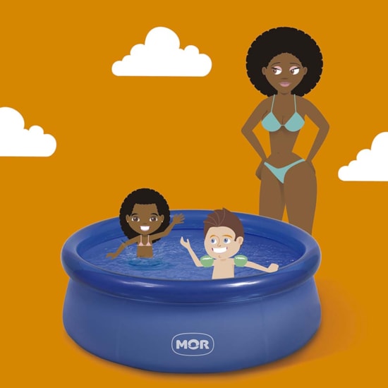 Piscina Inflável 1000 Litros Mor Azul Piscina Inflável 1000 Litros Mor Azul