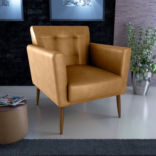 Poltrona Cancun Courino Courino Caramelo I36 Poltrona Cancun Courino Courino Caramelo I36