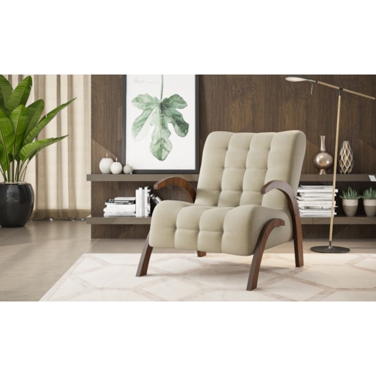 Poltrona Com Braços Flower Linho Ameixa Poltrona Com Braços Flower Linho Ameixa