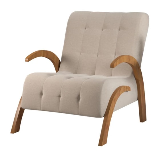 Poltrona Com Braços Flower Linho Bronze Poltrona Com Braços Flower Linho Bronze