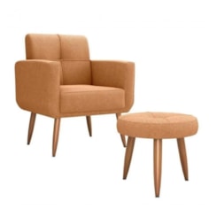 Poltrona Havana Com Puff Bucle Mostarda F493 Poltrona Havana Com Puff Bucle Mostarda F493