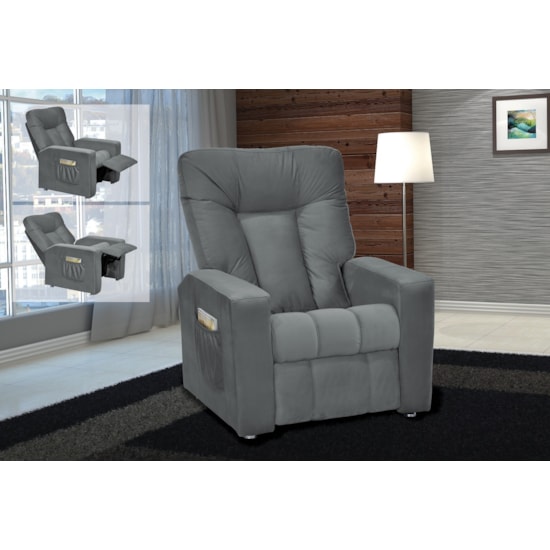 Poltrona Pallas Reclinável Mx5 Cinza399 Poltrona Pallas Reclinável Mx5 Cinza399