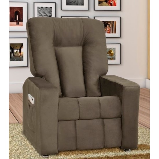 Poltrona Pallas Reclinável Mx5 Marrom Claro - 374 Poltrona Pallas Reclinável Mx5 Marrom Claro - 374