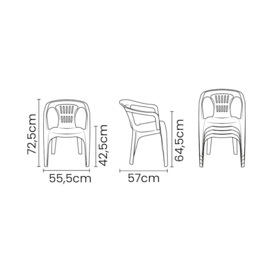 Poltrona Plástica Atalaia Tramontina Branco Poltrona Plástica Atalaia Tramontina Branco