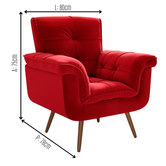 Poltrona Veludo Itália Veludo Ferrari 6284 Poltrona Veludo Itália Veludo Ferrari 6284