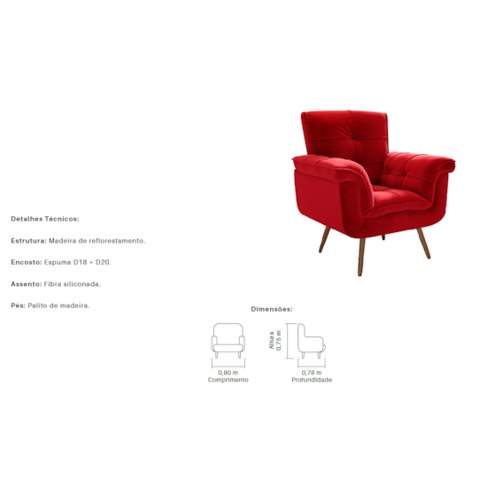 Poltrona Veludo Itália Veludo Ferrari 6284 Poltrona Veludo Itália Veludo Ferrari 6284