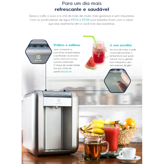 Purificador De Água  Electrolux Pe11b Placa Branco