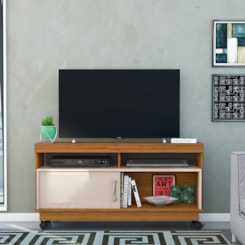 Rack 120Cm Tv Ate 50P Artur Madetec Nature Off White