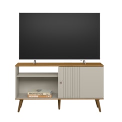 Rack 120Cm Tv Ate 50P Rubi Linea Brasil Nature Off White