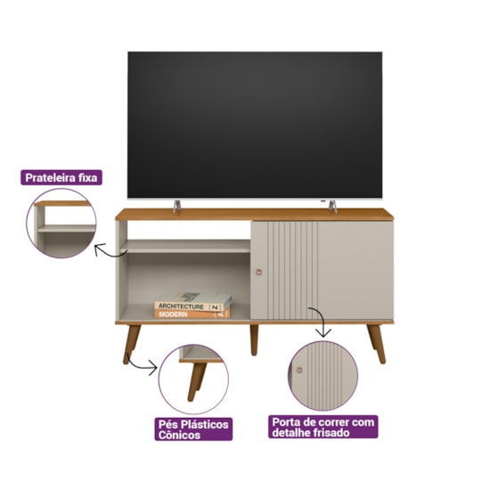 Rack 120Cm Tv Ate 50P Rubi Linea Brasil Nature Off White Rack 120Cm Tv Ate 50P Rubi Linea Brasil Nature Off White