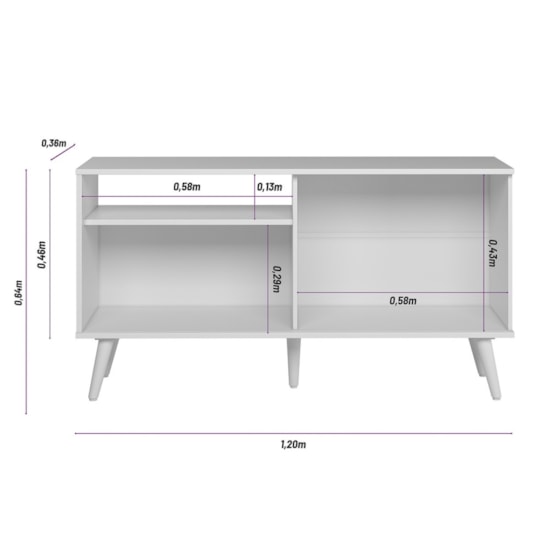 Rack 120Cm Tv Ate 50P Rubi Linea Brasil Nature Off White