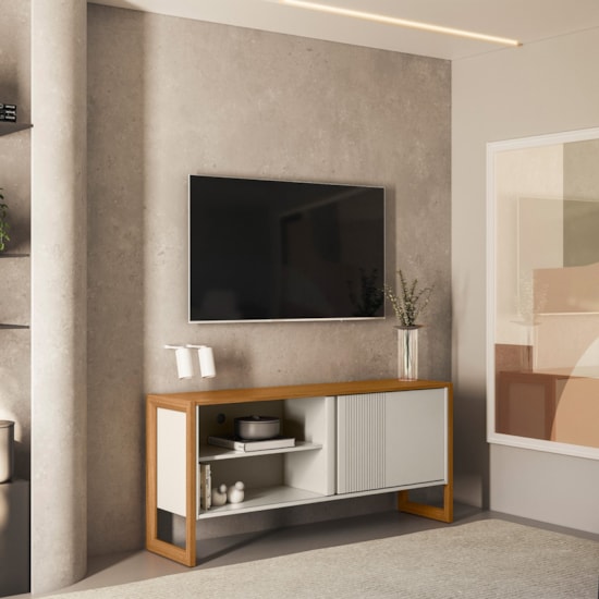 Rack 141Cm Tv Ate 56P Gold Linea Brasil Nature Off White Rack 141Cm Tv Ate 56P Gold Linea Brasil Nature Off White