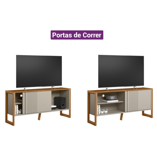 Rack 141Cm Tv Ate 56P Gold Linea Brasil Nature Off White Rack 141Cm Tv Ate 56P Gold Linea Brasil Nature Off White