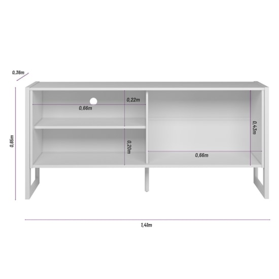 Rack 141Cm Tv Ate 56P Gold Linea Brasil Nature Off White