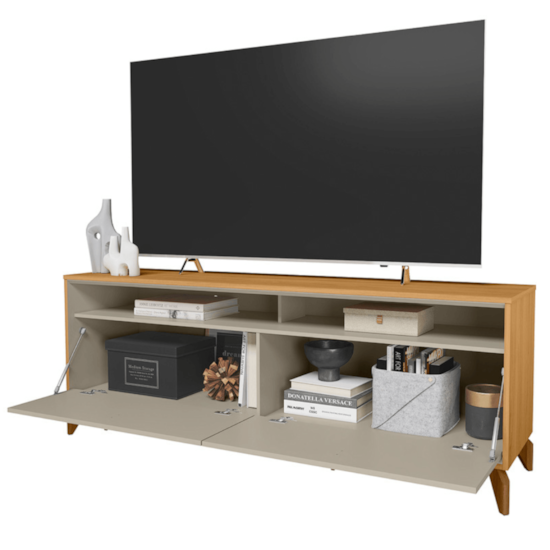 Rack 160Cm Tv Ate 65P Dubai Linea Brasil Tauari/Off White