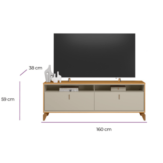 Rack 160Cm Tv Ate 65P Dubai Linea Brasil Tauari/Off White