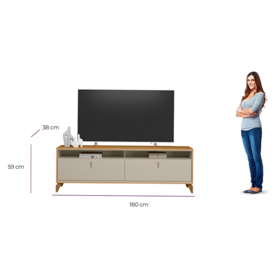 Rack 180Cm Tv Ate 75P Dubai Linea Tauari/Off White 