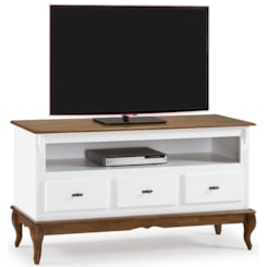 Rack Luiz Xv 3 Gavetas Linz Móveis Imbuia Glazer/Laca B Rack Luiz Xv 3 Gavetas Linz Móveis Imbuia Glazer/Laca B