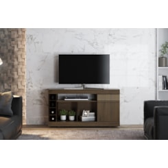 Rack Para Tv Rio 136Cm Linea Brasil Nogal/Cafe Brilho Rack Para Tv Rio 136Cm Linea Brasil Nogal/Cafe Brilho