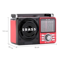 Radio 9 Faixas Portátil Fsound Fs-100Bt Preto
