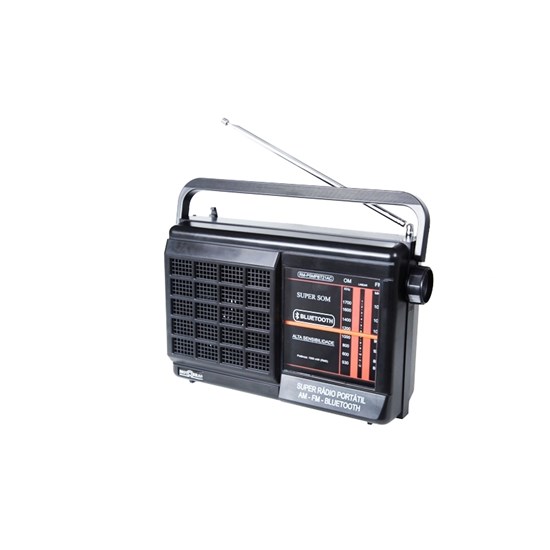 Radio Solar Portátil Fsound Fs-1587Bt Preto - Eletrolar