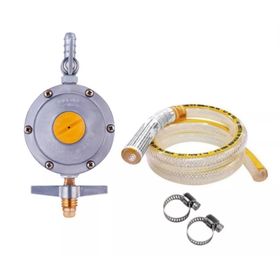 Regulador Gás Aliança 2Kg + Mangueira 1,25Mts + Abraçadeiras Regulador Gás Aliança 2Kg + Mangueira 1,25Mts + Abraçadeiras