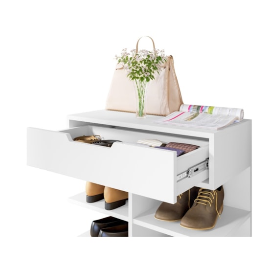 Sapateira Agata 1 Gavetas Util Branco