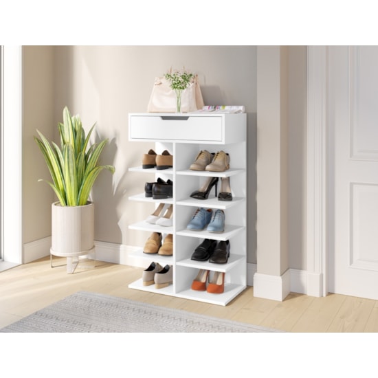 Sapateira Agata 1 Gavetas Util Branco