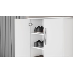 Sapateira Multiuso 2 Portas 3 Prateleiras Alaska Branco New